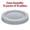 Matte Steel Gray Round Disposable Plastic Appetizer/Salad Plates - 7.5" (120 Plates)